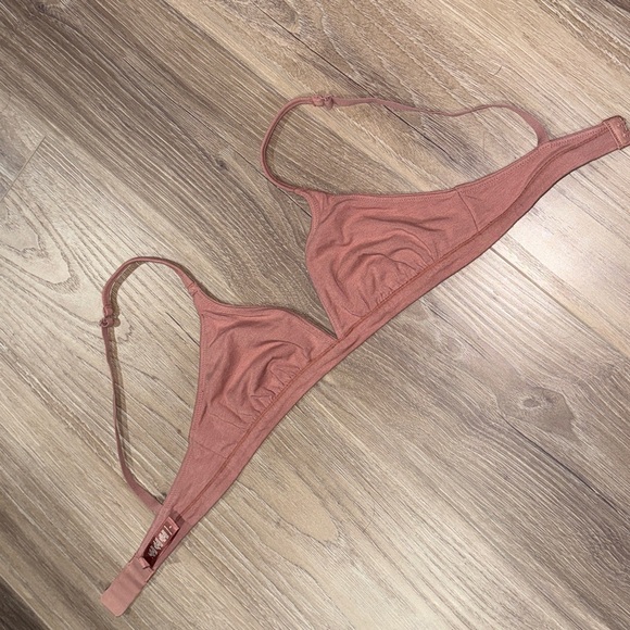 NWOT Skims rose clay cotton jersey triangle bralette - Picture 4 of 5